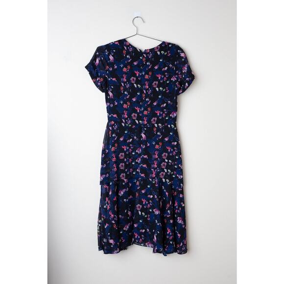 Jason Wu x RTR Navy Floral Ruched Dress - Size 2 - Picture 3 of 8